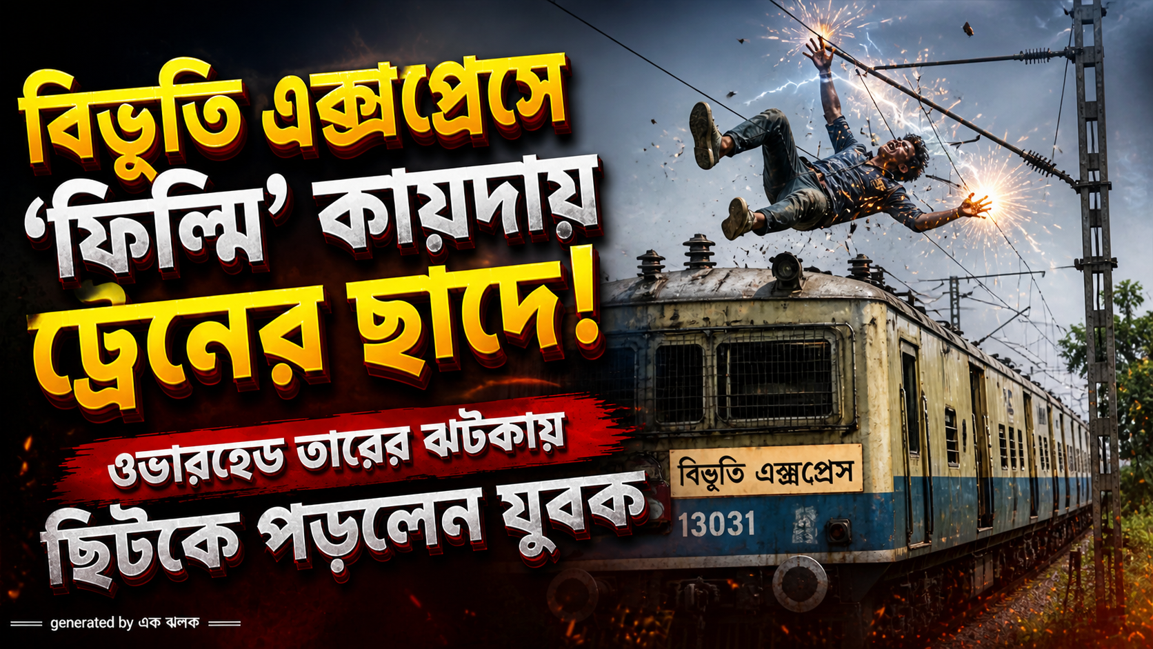 বিভূতি এক্সপ্রেসে ‘ফিল্মি’ কায়দায় ট্রেনের ছাদে! ওভারহেড তারের ঝটকায় ছিটকে পড়লেন যুবক