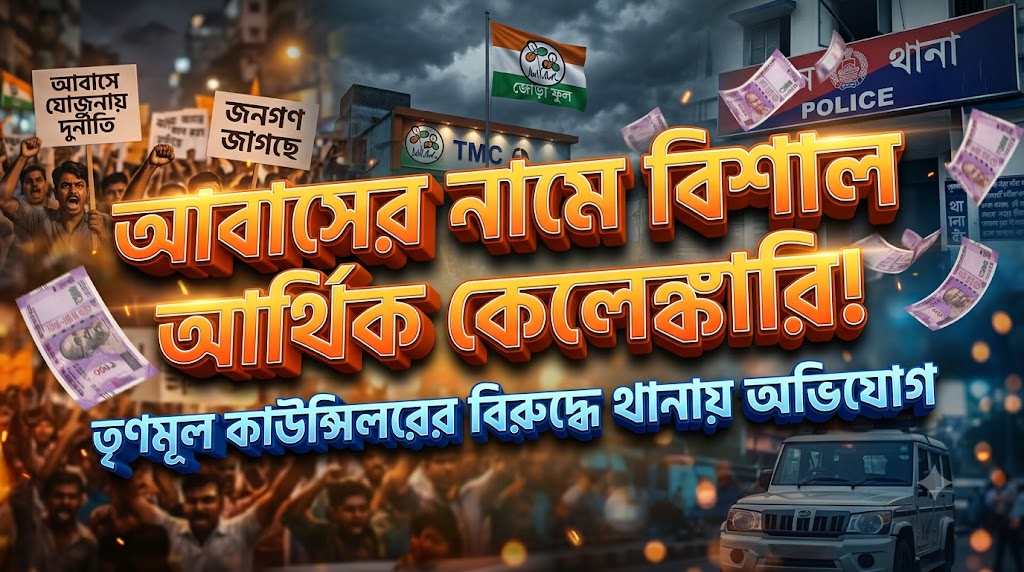 আবাসের নামে বিশাল আর্থিক কেলেঙ্কারি! তৃণমূল কাউন্সিলরের বিরুদ্ধে থানায় অভিযোগ