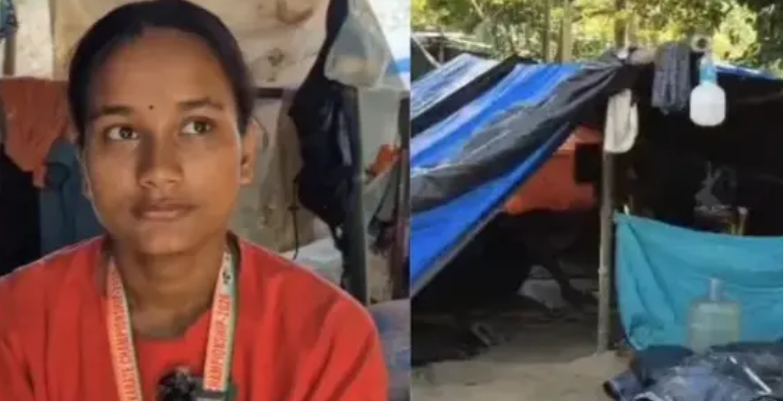 ভিটেমাটি নেই, মাথার উপর স্রেফ ত্রিপল! জাতীয় সোনা জিতে তাঁবুতেই ফিরলেন তরুণী
